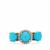 Sleeping Beauty Turquoise Ring with White Zircon in 9K Gold 2.55cts