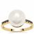 South Sea Cultured Pearl Ring with Ceylon Blue Sapphire in 9K Gold (10MM)