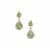 Green Dragon Demantoid Garnet Earrings with White Zircon in 9K Gold 1.75cts