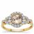Idar Peach Morganite Ring with White Zircon in 9K Gold 1.65cts