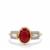 Burmese Ruby Ring with White Zircon in 9K Gold 2.75cts