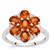 Mandarin Garnet Ring with White Zircon in Sterling Silver 3.40cts