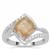 Imperial Mongolian Andesine Ring with White Zircon in Sterling Silver 2.30cts