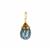 Blue Freshwater Cultured Carved Pearl Pendant in Golod Tone Sterling Silver (10x9mm)