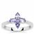 Tanzanite Ring with White Zircon in Sterling Silver 0.75ct
