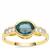 AAA Teal Kyanite Ring with White Zircon in 9K Gold 1.85cts