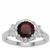 Octavian Garnet Ring with White Zircon in Sterling Silver 2cts