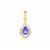 AAA Tanzanite Pendant with White Zircon in 9K Gold 1.28cts