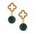 Congo Malachite Earrings in Gold Tone Sterling Silver 11.20cts