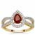 Longido Ruby Ring with White Zircon in 9K Gold 1.25cts