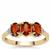 Nigerian Mandarin Garne Ring with White Zircon in 9K Gold 1.95cts