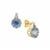 Lehrer Nine Pointed Star Exotic Mist Topaz Earrings with White Zircon in 9K Gold 10cts