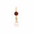 Malagasy Ruby, Kaori Cultured Pearl Pendant with White Zircon in Gold Plated Sterling Silver (8MM)