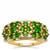 Chrome Diopside Ring with White Zircon in Gold Plated Sterling Silver 1.65cts
