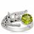 Changbai Peridot, Black Spinel Ring with Nampula Garnet in Sterling Silver 2cts