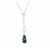 Type A Guatemalan Green  Jadeite Slider Necklace with White Zircon in Sterling Silver 8.60cts
