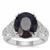 Madagascan Blue Sapphire Ring with White Zircon in Sterling Silver 7.86cts