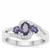 Bengal Iolite Ring with White Zircon Sterling Silver 0.75ct