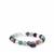 Multi-Colour Fluorite Stretchable Bracelet with Optic Quartz in Sterling Silver 119cts