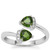 Chrome Diopside Ring with White Zircon in Sterling Silver 1.09cts