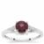 Star Ruby Ring with White Zircon in Sterling Silver 1.80cts