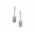 Lehrer Loom of Light Cut Rose De France Amethyst Earrings with White Zircon in 9K Gold 7.60cts