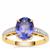 AAA Tanzanite Ring with Diamonds in 18K Gold 2.92cts