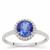 AAAA Tanzanite Ring with Diamond in Platinum 950 1.42cts