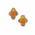 Ethiopian Dark Opal Earrings with White Zircon in 9K Gold 1.85cts