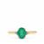 Zambian Emerald Ring with White Zircon in 9K Gold 1cts