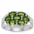Chrome Diopside Ring with Green Diamond in Sterling Silver 1.71cts