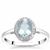 Aquamarine Ring with White Zircon in Sterling Silver 0.80ct