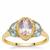 Minas Gerais Kunzite, Santa Maria Aquamarine Ring with White Zircon in 9K Gold 2.15cts