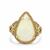 Coober Pedy Opal Ring with Argyle Cognac Diamonds in 18K Gold 3.41cts