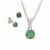 Sakota Emerald Set of Earrings and Pendant Necklace in Sterling Silver 1.25cts