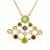 Multi-Gemstone Necklace in Gold Plated Sterling Silver 2cts