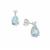 Sky Blue Topaz Earrings with Diamonds in Sterling Silver 1.55cts