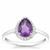 Zambian Amethyst Ring with White Zircon in Sterling Silver 1cts