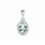 Aquamarine Pendant with White Zircon in Sterling Silver 0.80ct