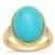 Sleeping Beauty Turquoise Ring with White Zircon in Gold Plated Sterling Silver 7.50cts