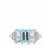 Sky Blue, White Topaz Ring in Sterling Silver 3.35cts