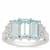 Sky Blue, White Topaz Ring in Sterling Silver 3.35cts