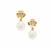 South Sea Cultured Pearl Earrings with White Zircon in 9K Gold (9mm)