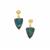 Apatite Drusy Earrings in Gold Plated Sterling Silver 19cts