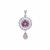 Zambian Amethyst Pendant with White Zircon in Sterling Silver 5.75cts