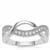 White Zircon Ring in Argentium 960 Silver 0.35ct