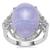 Blue Lace Agate Ring with White Zircon in Sterling Silver 11.67cts