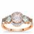 Minas Gerais Kunzite, Santa Maria Aquamarine Ring with White Zircon in 9K Rose Gold 2.90cts