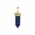 Lapis Lazuli Pencil Pendant with White Zircon in Gold Tone Sterling Silver 13.50cts
