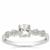 Clear Quartz Ring with White Zircon in Sterling Silver 0.85ct